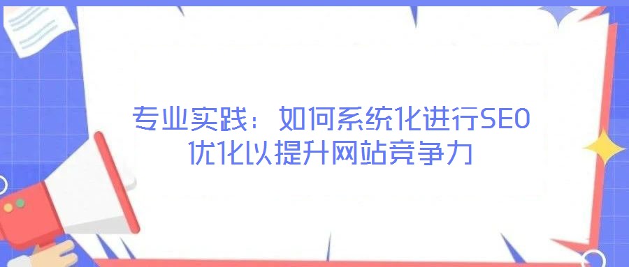 專業(yè)實(shí)踐:如何系統(tǒng)化進(jìn)行SEO優(yōu)化以提升網(wǎng)站競(jìng)爭(zhēng)力