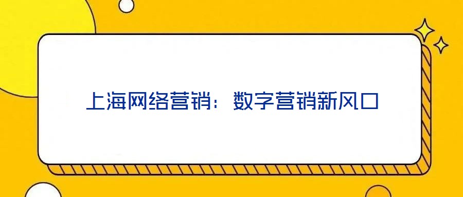 上海網(wǎng)絡(luò)營銷:數(shù)字營銷新風口