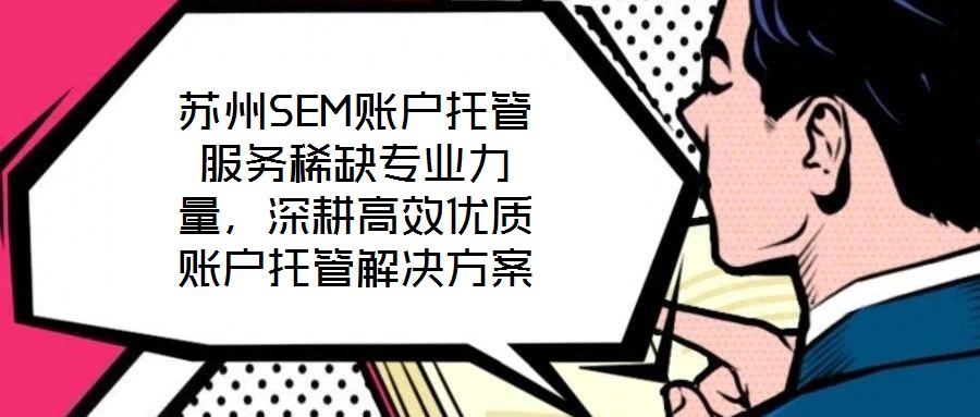 蘇州SEM賬戶托管服務(wù)稀缺專業(yè)力量,深耕高效優(yōu)質(zhì)賬戶托管解決方案