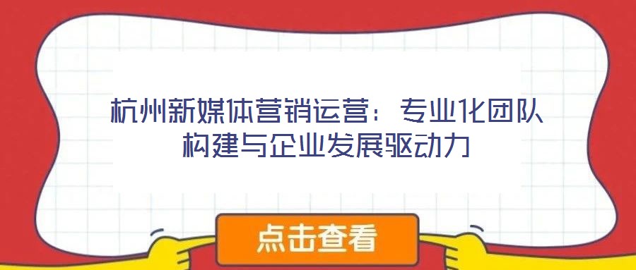 杭州新媒體營銷運營：專業(yè)化團隊構建與企業(yè)發(fā)展驅動力